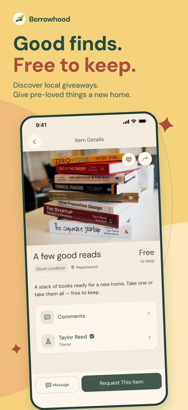 Good finds. Free to keep. A giveaway of books ready for a new home.
